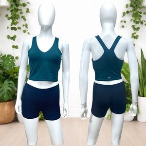 Alo Airbrush Real Bra Tank in Midnight Green [11020]